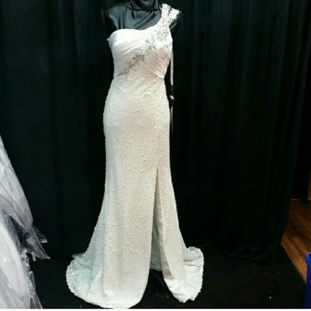 NWT White Sequin Gown